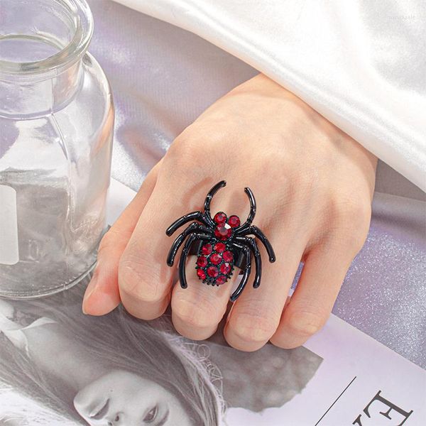 Cluster Rings Vintage Acrílico Para Mulheres Bohemia Étnica Cor Preta Spider Twist Anel De Dedo 2023 Tendência Knuckle Moda Jóias Presente