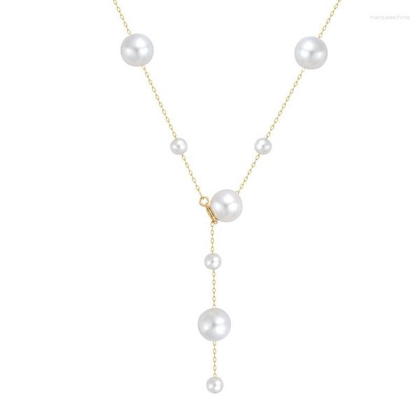 Catene 2023 Fashion Brand Jewelry Pearl Beads Charm Pendantnecklaces For Women Eleganti collane a catena