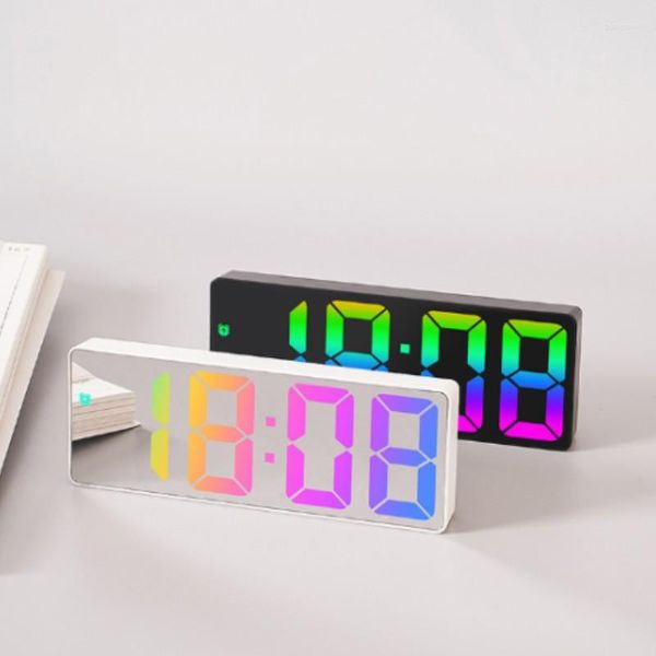 Orologi da tavolo 1PC 3D Digital Alarm Clock Wall Home Decor Led Desk Acrilico/Orologio a specchio Temperatura Data Ora Modalità notturna Nordic Electronic