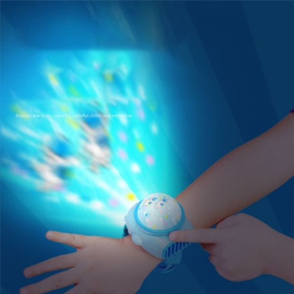 50Pcs Orologio da proiezione portatile Fan Cartone animato Divertimento Proiettore Torcia da polso Caricatore USB Giocattolo per bambini Decorazione regalo per feste