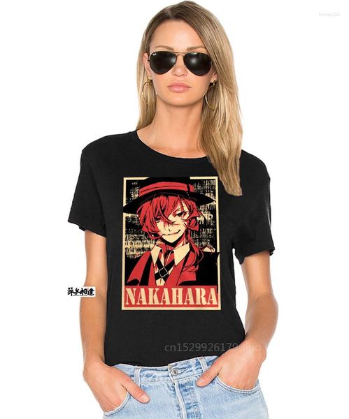 Camisetas femininas Ranpo Edogawa Camisa Bungou Stray Dogs Nakahara Chuuya Camiseta Grande Camiseta Casual Camiseta Engraçada