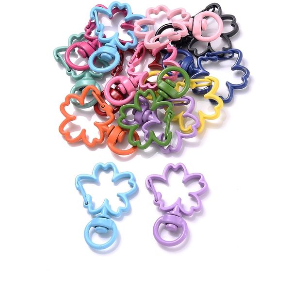 500pcs 24x34mm Snap Hook tetik klipsleri Keychain için Çiçek Çiçek Istakoz Toka Kancaları için DIY Mücevher Yapımı Kolye Aksesuarı