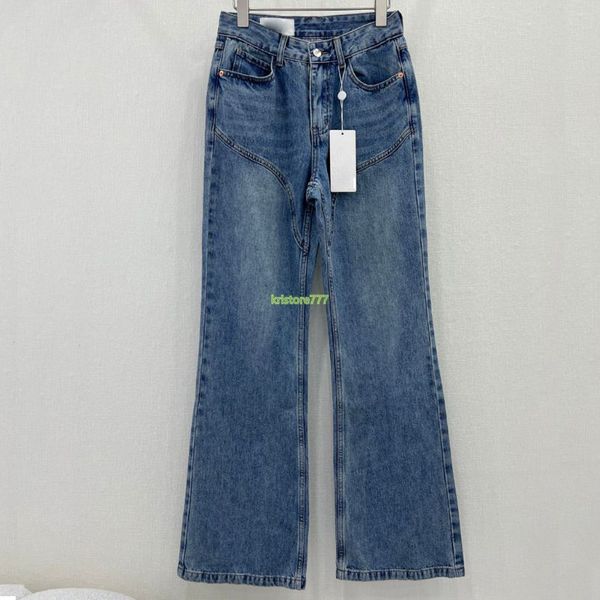 23SS Fw Pantaloni jeans firmati da donna con motivo a lettere Ragazze New Cotton Vintage High End Milano Runway Brand Cowboy Capispalla casual Denim Pantaloni lunghi dritti