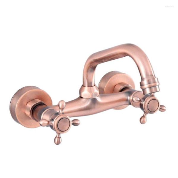 Rubinetti da cucina antichi rossi in rame a parete in ottone monte per bagno lavello da bagno cucciolo di guarnitore di acqua fredda tocca dell'acqua 2sf860