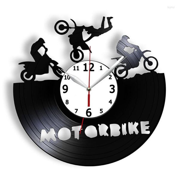 Relógios de parede Motocross Brap Record Clock Moto Esporte Decoração para casa Motociclistas Off Road Dirt Bike Relógio Presente