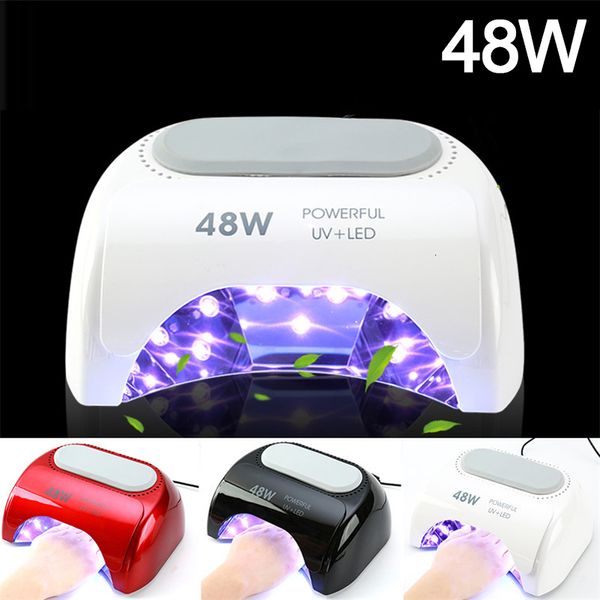 Nageltrockner, professionelle Dual-Chip-UV-LED-Lampe, 48 W, schnell aushärtender Nageltrockner, digitales Timing, Handsensor, Lack, verfestigen, Maniküre-Maschine 230619