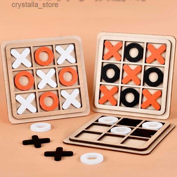 Puzzle 3D in legno XO Gioco di scacchi Baby Montessori Giocattoli educativi Bambini Logic Thinking Training Puzzle per bambini Brain Training L230518
