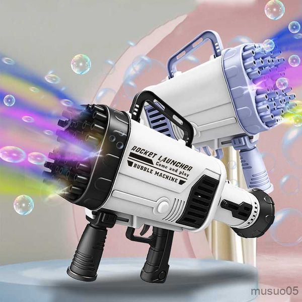 Sand Play Water Fun Kids Gun Toy 64-House Charging Electric Automatic Machine Summer Outdoor Soap Water Children Toys R230620