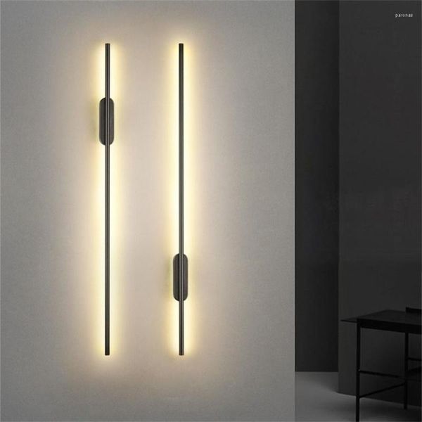 Luminária de parede Moderna Minimalismo Faixa longa Led Light Sala de estar Sofá TV Fundo Arandelas Cozinha Escada Quarto Cabeceira