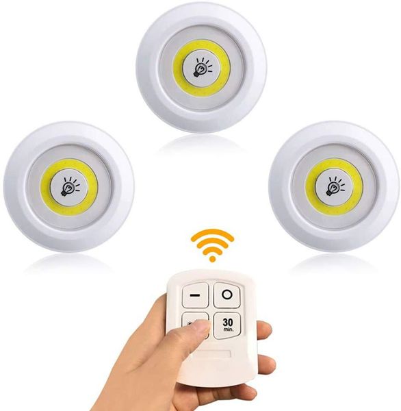 6pcs LED Işıklar Uzaktan Kumanda Dokunmatik Dolap Gece Işığı, Akıllı Kablosuz, Mutfak Ayarlanabilir Hafif Yatak Odası Dolap Kaplayıcısı 9cm