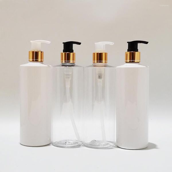 Bottiglie di stoccaggio 15pcs 400ml lozione di plastica vuota con pompa di sapone liquido per la cura personale gel doccia shampoo contenitori cosmetici
