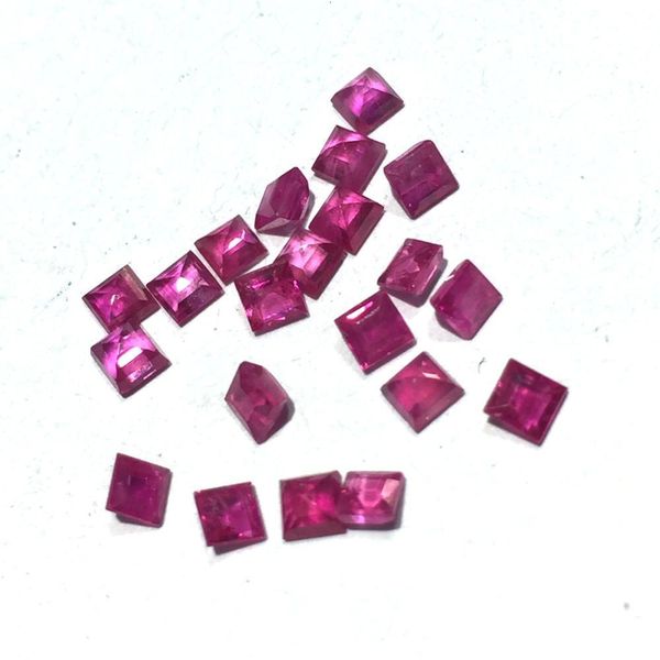 Свободные бриллианты Echsun Natural Ruby Stone Burma Aaa level Square 2525 мм свободные драгоценные камни Bague Jewelry Bracelet Edelstenen 230619