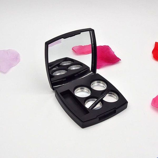 Mini schwarze Lidschatten-Box mit Spiegel, Reise-Set, leicht zu tragen, Lipgloss-Boxen, Anhänger, Behälterhalter F551 Vurxj