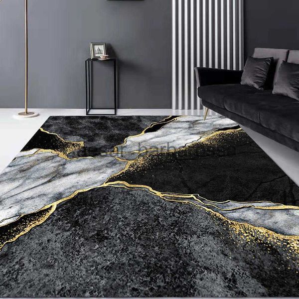 Tapetes de Mármore Preto Dourado Grandes Tapetes Sala de Estar Decoração de Luxo Estilo Europeu Corredor Cozinha Tapete de Chão Entrada de Casa Tapete de Porta x0620