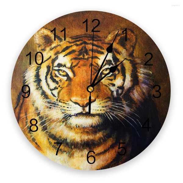 Relógios de parede Tigre Relógio 3D Design moderno Breve Decoração de sala de estar Cozinha Relógio de arte Decoração de casa