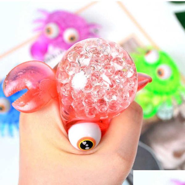 Action Toy Figures Clear Beads Inside Squeeze Big Eye Frog Tpr Crocodile Whale Mega Animal Shape Squishy Ball Jumbo Size Toys Sque Dhxki