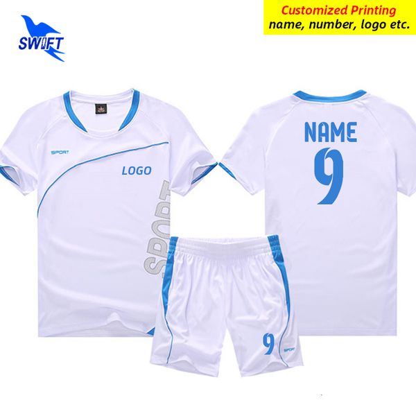 Другие спортивные товары Mens Boys Football Jersey Suit Team Team Training Sport Soccer Jersey Set Kids Custom Name Number Number Kind Entective Комплекты 230620