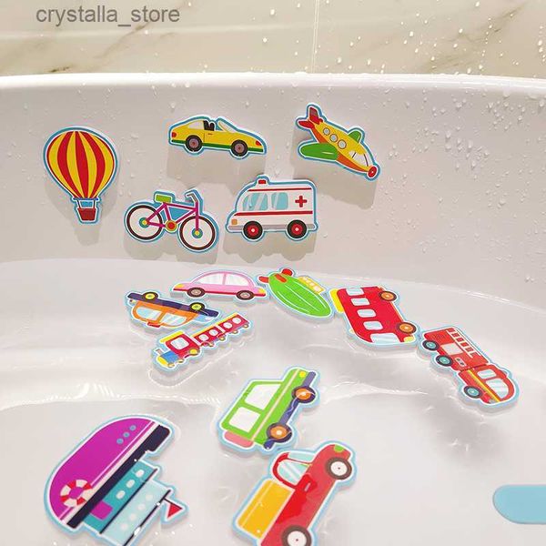 Giocattoli da bagno per bambini Auto Barca Giocattolo galleggiante cognitivo Schiuma EVA Puzzle Giocattoli da bagno per bambini Bambini Bagno Gioca Giochi d'acqua Giocattoli L230518