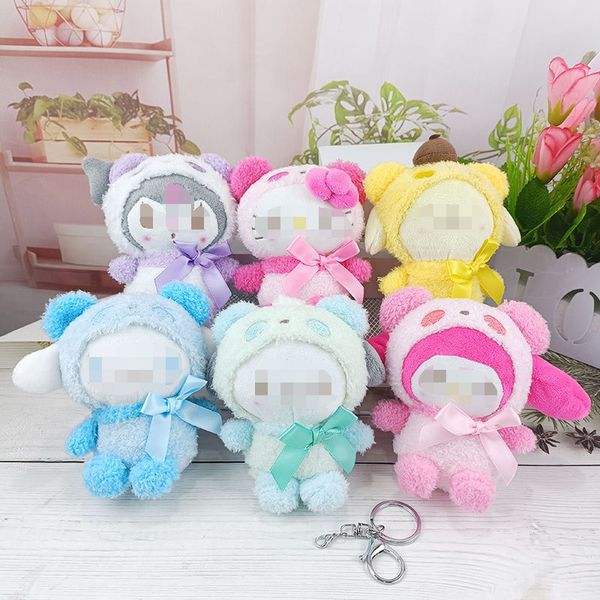 Carino Muppet Pendenti Fluffy Push Toy Cartoon cross-dressing Panda Portachiavi Gioco di decompressione DollCatcher Premio Artiglio Clip Bambole adorabili YL0432