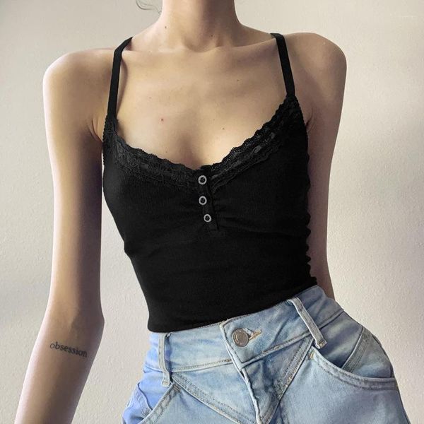 Frauen Tanks Cami Top Sommer Kleidung Ärmellose Shirts frauen Unterwäsche Spitze Sexy Für Frauen Schwarz Weibliche Koreanische Streetwear