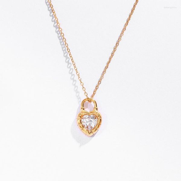 Цепочки Joolim Jewelry Оптовая пленка бесплатная мода Симпатичная Счастье Сердце Подвесное кулонное ожерелье из нержавеющей стали для женщин