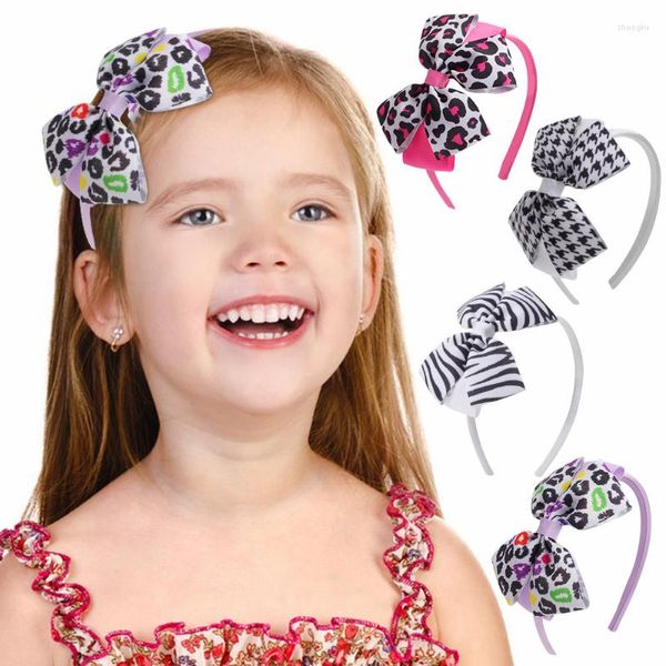 Accessori per capelli Cute Zebra Leopard Animal Print Fasce per capelli Nastro in grosgrain Fascia per capelli per donna Copricapo a cerchio Deco