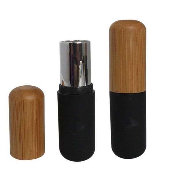 Tubos de batom de bambu vazios de 127 mm com tampa de bambu para cílios, tubo de rímel, garrafa, maquiagem, recipiente de embalagem de cosméticos F855 Djfgb
