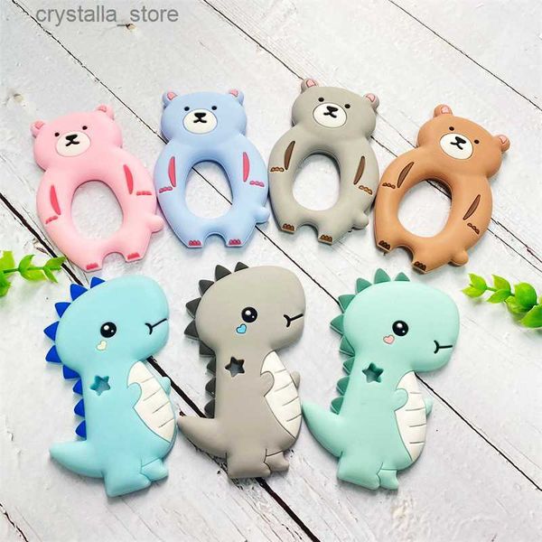 1pcs Silikon Teether Karikatür Hayvan Bpa Ücretsiz Kemirgen Dişleri Kolye Gıda Sınıfı Bebek Çiğneme Oyuncak L230518