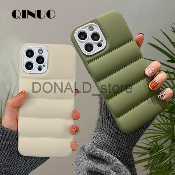 Capas para celular Luxury Matte The Puffer Case para iPhone 14 13 12 11 Pro Plus XS Max X XR 7 8 Down Jacket Mobile Phone Shell Soft Silicone Funda J230620