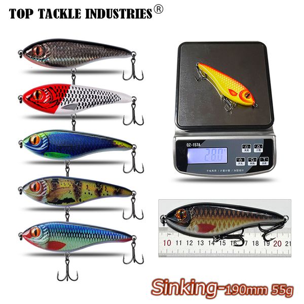 Esche Esche Sinking Jerk Bait Fishing Lure Wobblers 10.5cm 28g Mini Artificial Hard Bait Jig 3D Eyes 5pcs Combinazione 230619