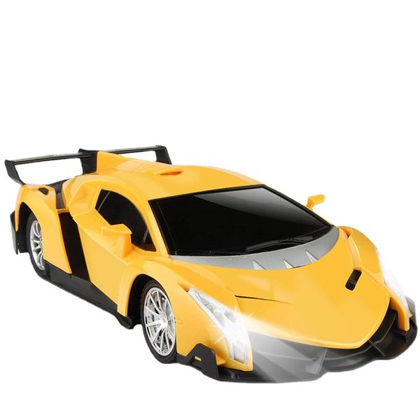 Ferngesteuertes Auto, RC-Auto, Weihnachtsgeschenke für Kinder, 1/24, elektrisches Sport-Rennsport-Hobby-Spielzeugauto, gelbes Modellfahrzeug für Jungen und Mädchen