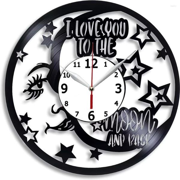 Orologi da parete Love You To The Moon e retro orologio I Design regalo per ogni occasione