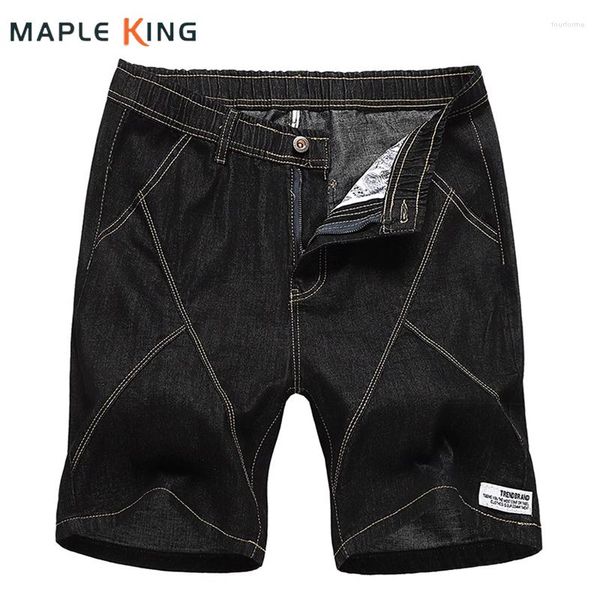 Мужские джинсы мужские короткие грузовые брюки 2023 Корейская мода Сплошная эластичная шнурки Demin Homme Luxe Summer Bermuda Masculina
