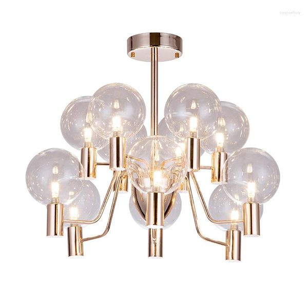Pendant Lamps Postmodern Glass Chandelier Simple And Creative El Villa Bedroom Guest Dining Room Bubble Ball Lamp