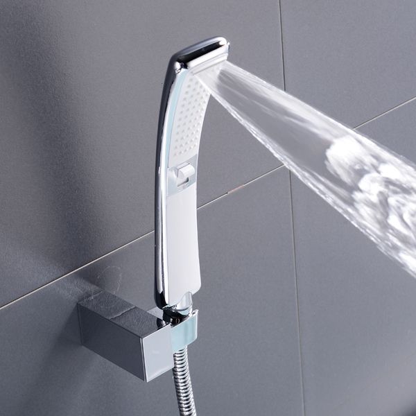 Altri rubinetti Docce Accs Cascata 2 funzioni Soffione doccia a mano Set di spruzzatori a pioggia ad alta pressione Risparmio idrico Nichel spazzolato Design nero 230620