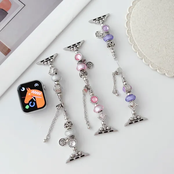 Joias femininas pulseira de relógio de diamante para apple watch ultra 8 7 6 5 4 3 2 1 se 38mm 42mm 40mm 44mm 49mm 41mm 45mm pulseira de moda para iwatch série pulseira