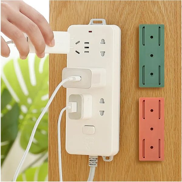 1pc Plug-in Fixer Presa a muro Plug-in Row Storage Rack Senza punzonatura Plug-in Board Router Adesivo da parete fisso