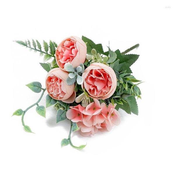 Flores decorativas que vendem simulação rosa pografia buquê peônia broto festa em casa decoração de casamento no inverno