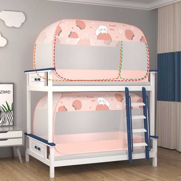 Outros suprimentos de cama com padrão de impressão de desenho animado quarto de crianças redes mosquiteiras dormitório estudantil beliche rede tenda yurt cobertura de malha anti-mosquito 230620