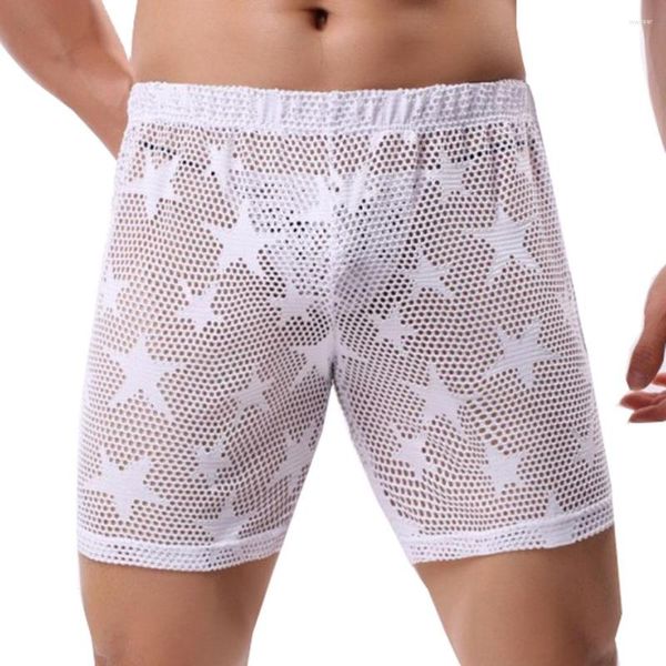 Unterhose Männer Unterwäsche Pijama Hombre Sehen Durch Stern Mesh Atmungsaktive männer Kleidung Untergoed Mannen Hause Shorts Ropa Interior