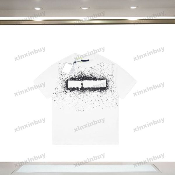 xinxinbuy Men designer Tee t shirt 23ss carta Starry Sky Impressão manga curta algodão feminino branco preto azul XS-L