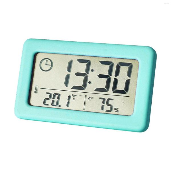 Orologi da tavolo Schermo grande per comodino Orologio digitale da parete alimentato a batteria per interni Display LCD per ufficio a casa Temperatura e umidità del desktop