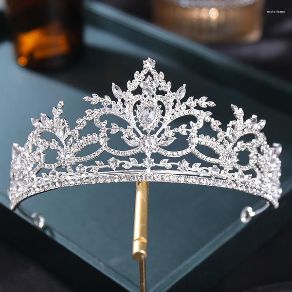 Haarspangen Brautkrone Hochzeit Schmuck Zubehör Frauen Barock Strass Kristall Tiaras Braut Kopfbedeckung ML