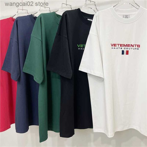 T-shirt da uomo di alta qualità Bandiera tedesca Vetements T-shirt vintage da uomo 1 1 Tessuto pesante Vetements T-shirt da donna T-shirt oversize Germania T230621