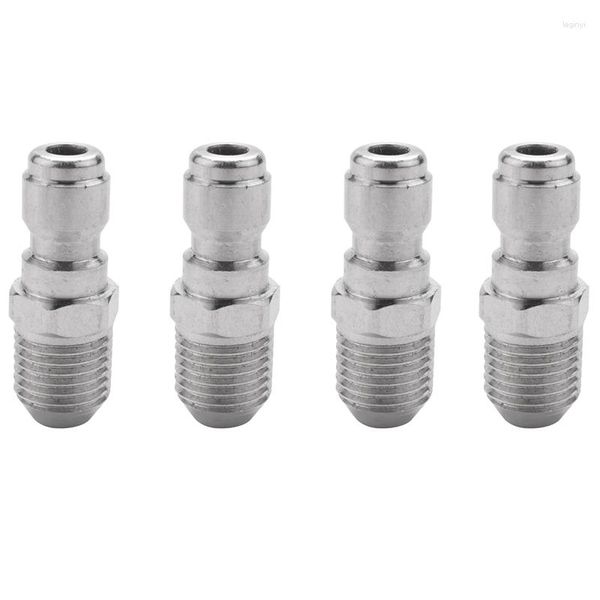 Bewässerungsgeräte 4 Packungen NPT 1/4 Zoll Edelstahl Schnellverbinder Hochdruckreiniger Koppler Nippel Stecker Steckerverschraubung