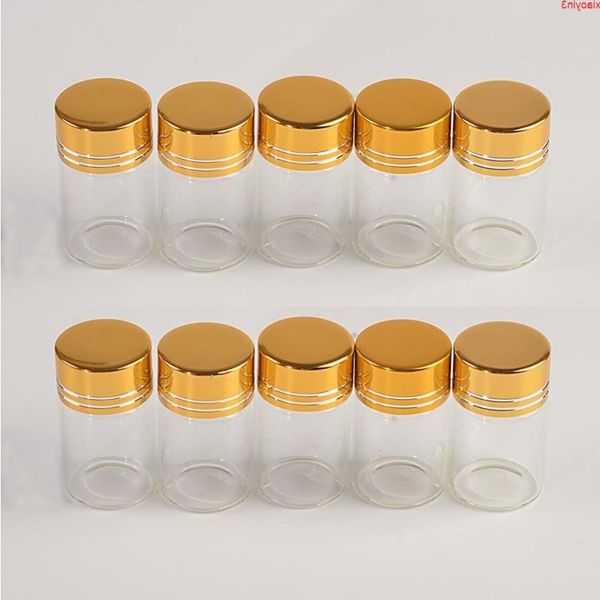 50 Stück 6 ml Glasflaschen mit Kunststoffschraube, goldene Kappe, leer, transparent, klare Flüssigkeit, Geschenkbehälter, Wunschgläser, hohe Qualität, Rbkwd