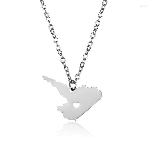 Anhänger Halsketten 304 Edelstahl Labrador Karte Halskette Hochwertiger Kanada Herz Damenschmuck