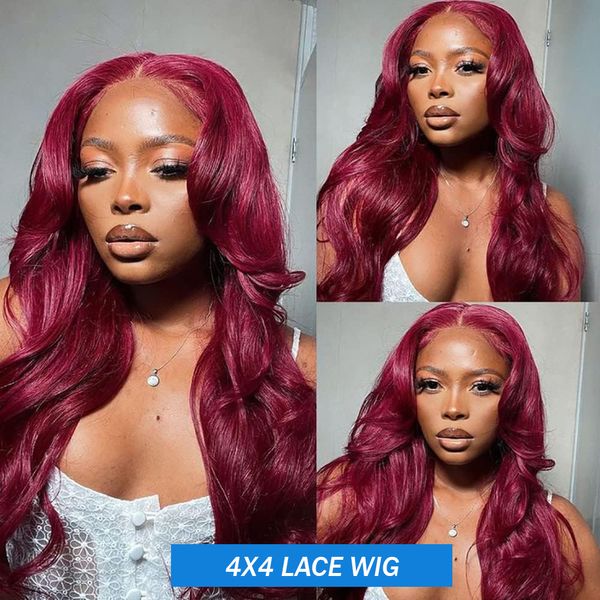 13x4 Body Wave Lace Front Wig HD Transparente Lace Frontal Wigs brasileiro vermelho colorido perucas de cabelo humano para mulheres