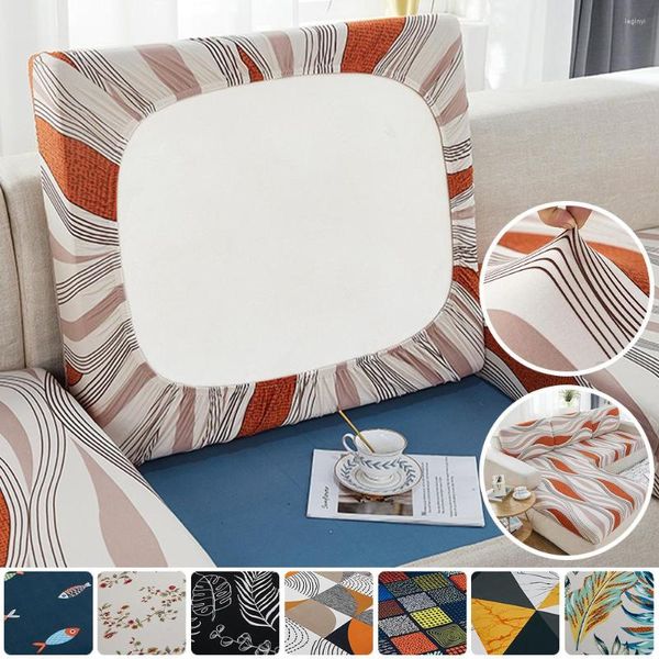 Capa de cadeira elástica estampada capa de sofá elastano almofada lavável capa antiderrapante em forma de L assento respirável sala de estar