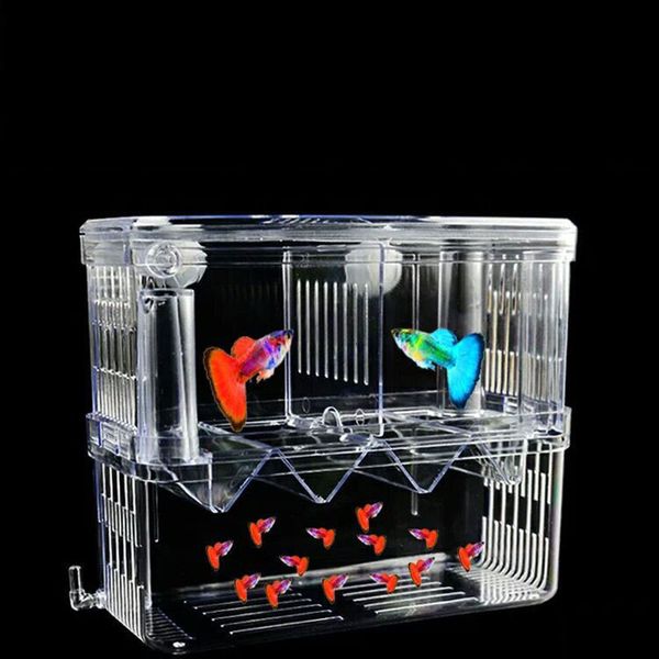 Аквариумы Doubleck Clear Feelsing Box Box Aquarium заводчик танк инкубатор дома 230620